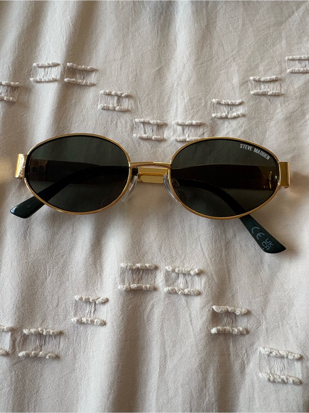Steve Madden Gold Frame Sunglasses with Black Lenses